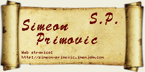 Simeon Primović vizit kartica